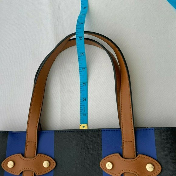 🌷  Neiman Marcus Tote Bag Blue Black colorblock - Picture 8 of 12